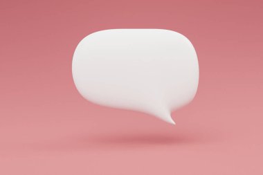 floating chat symbol for smartphone application on orange background; icon or symbol; 3d illustration
