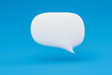 floating chat symbol for smartphone application on orange background; icon or symbol; 3d illustration