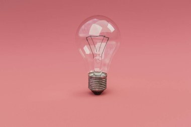 Sonsuz arkaplanda parlayan filamanlı retro stil ampulleri; yaratıcılık tasarım konsepti; 3B İllüstrasyon
