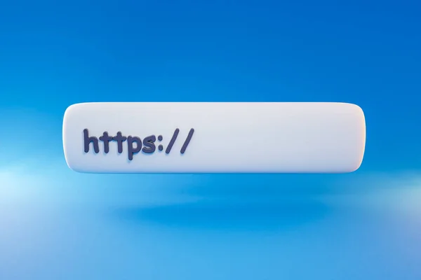 Schwebende Web Adressleiste Auf Farbigem Hintergrund Https Domain Sicheres Verschlüsselungskonzept — Stockfoto