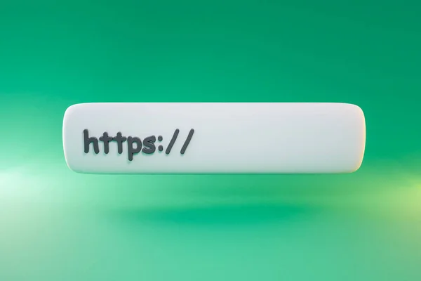 Schwebende Web Adressleiste Auf Farbigem Hintergrund Https Domain Sicheres Verschlüsselungskonzept — Stockfoto