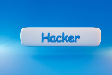 Sonsuz arkaplanda telefon uygulaması için yüzen sohbet sembolü; listedeki simge simgesi; güvenlik virüsü konseptini hacklemek; 3d illüstrasyon