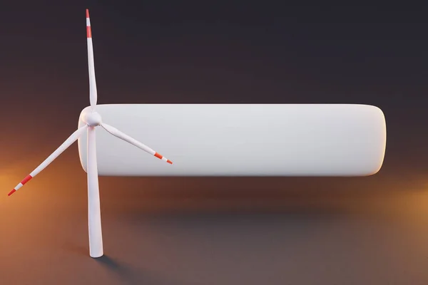 カラフルな無限の背景に携帯電話のアプリケーションのためのチャットシンボル ミニチュア風車の持続可能な再生可能エネルギーの概念 3Dイラスト — ストック写真