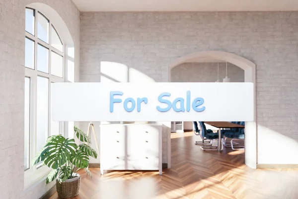 Search Box Text Floating Air Standing Luxurious Loft Apartment Window — Stock Photo, Image