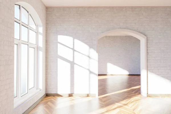 Penceresi Minimalist Oturma Odası Tasarımlı Lüks Bir Çatı Katı Dairesi Telifsiz Stok Fotoğraflar