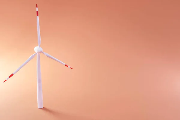 Fond Coloré Miniature Éolienne Durabilité Concept Énergie Renouvelable Illustration — Photo