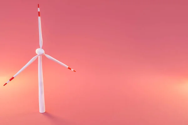 Fond Coloré Miniature Éolienne Durabilité Concept Énergie Renouvelable Illustration — Photo