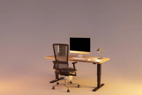 Büroarbeitsplatz Auf Unendlichem Hintergrund Workload Stress Burnout Konzept Illustration — Stockfoto