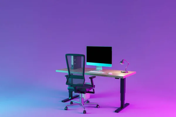 Büroarbeitsplatz Auf Unendlichem Hintergrund Workload Stress Burnout Konzept Illustration — Stockfoto