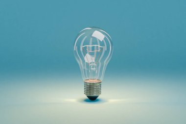 Sonsuz arkaplanda tek bir ampul; 3B kırmızılaştırma