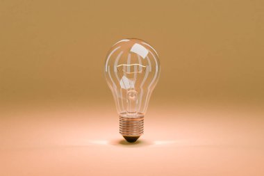 Sonsuz arkaplanda tek bir ampul; 3B kırmızılaştırma