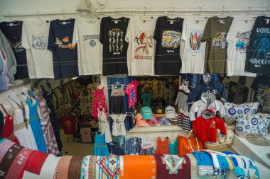 Yunanistan 'da Mykonos' un Manzarası ve Manzarası