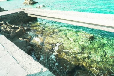 Yunanistan 'da Mykonos' un Manzarası ve Manzarası