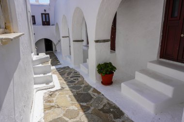 Yunanistan 'da Mykonos' un Manzarası ve Manzarası
