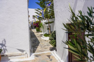 Yunanistan 'da Mykonos' un Manzarası ve Manzarası