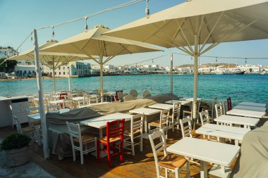 Yunanistan 'da Mykonos' un Manzarası ve Manzarası