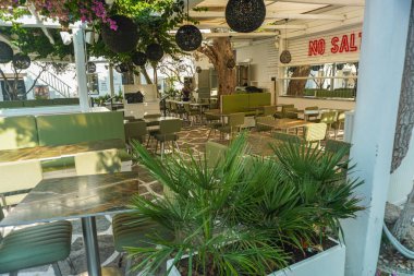 Yunanistan 'da Mykonos' un Manzarası ve Manzarası