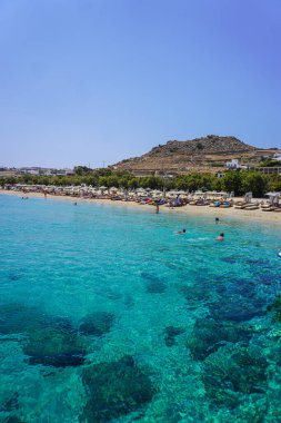 Yunanistan 'da Mykonos' un Manzarası ve Manzarası