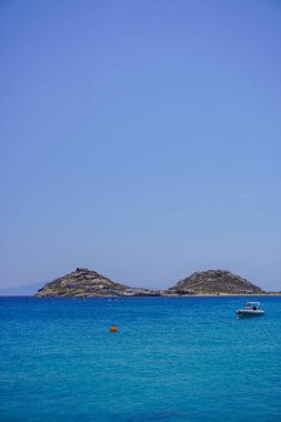 Yunanistan 'da Mykonos' un Manzarası ve Manzarası