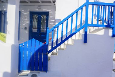 Yunanistan 'da Mykonos' un Manzarası ve Manzarası