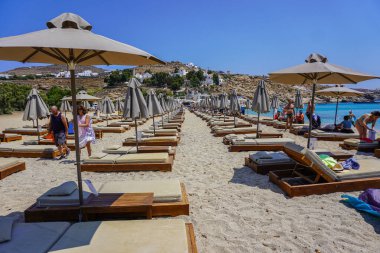 Yunanistan 'da Mykonos' un Manzarası ve Manzarası