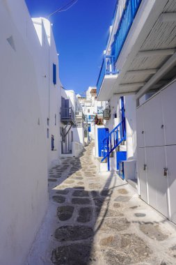 Yunanistan 'da Mykonos' un Manzarası ve Manzarası