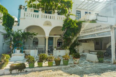 Yunanistan 'da Mykonos' un Manzarası ve Manzarası