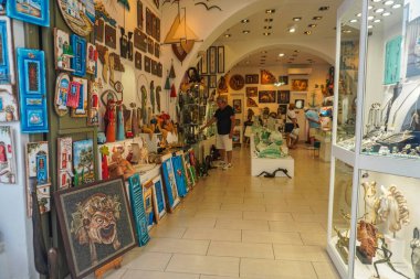 Yunanistan 'da Mykonos' un Manzarası ve Manzarası