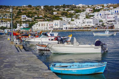 Yunanistan 'da Mykonos' un Manzarası ve Manzarası