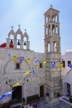 Yunanistan 'da Mykonos' un Manzarası ve Manzarası