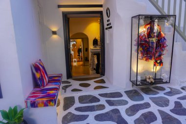 Yunanistan 'da Mykonos' un Manzarası ve Manzarası