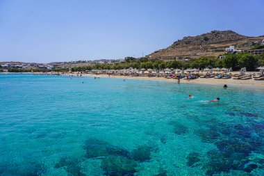 Yunanistan 'da Mykonos' un Manzarası ve Manzarası