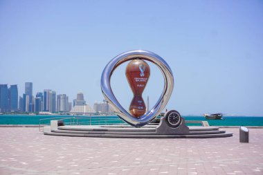 2022 FIFA Dünya Kupası Doha 'nın Corniche' si Katar 'da geri sayım saati