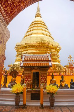 The gold Temple in Wat Prathat Doi Suthep, Thailand clipart