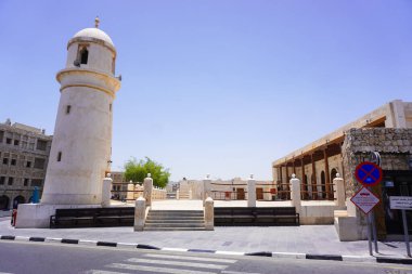 Doha, Katar 'daki eski deniz feneri manzarası