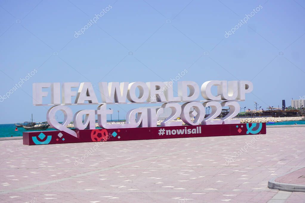 2022 FIFA World Cup on Doha's corniche In Doha, Qatar