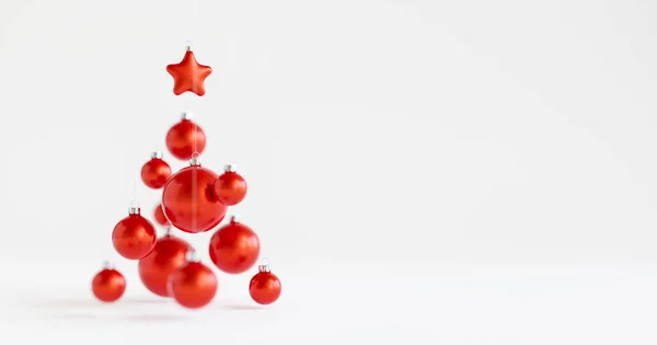 Dekoration Aus Christbaumblasen Die Die Form Eines Weihnachtsbaums Bilden Selektiver — Stockfoto