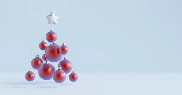 Decorazione Fatta Bolle Albero Natale Che Formano Forma Albero Natale — Foto Stock