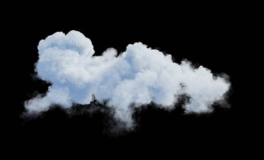 Siyah arkaplanda beyaz bulut var. 3 Boyutlu Hazırlama.