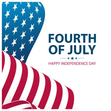 4 Temmuz 'da. Amerika Birleşik Devletleri Bağımsızlık Gününüz kutlu olsun. Amerikan bayrağını sallayarak tebrik edin. 4 Temmuz ABD ulusal bayramı. Vektör illüstrasyonu.