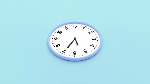 Relógio Parede Azul Claro Fundo Azul Claro Conceito Tempo Renderização — Fotografia de Stock