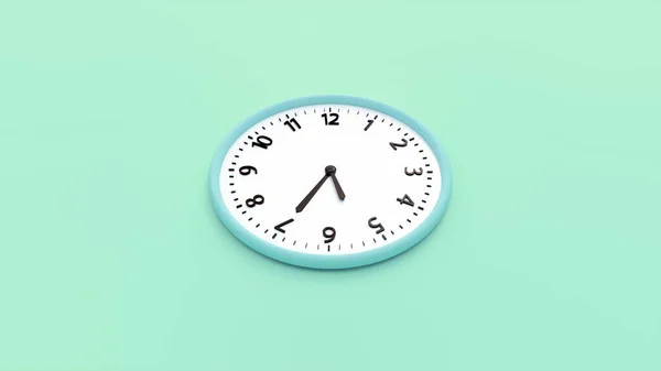 Zielony Zegar Ścienny Zielonym Tle Koncepcja Czasu Renderowanie Biały Zegar — Zdjęcie stockowe