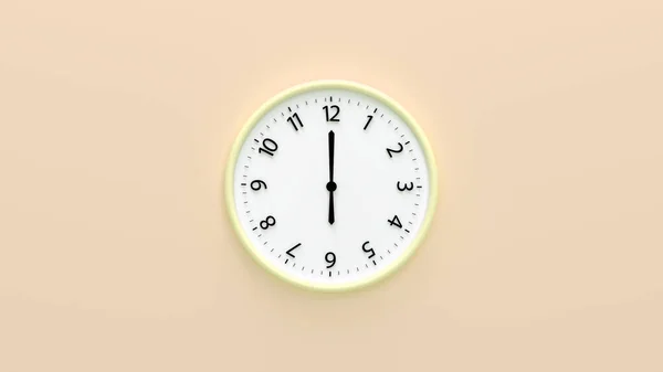 Horloge Face Mur Avec Temps Nombre Isolé Sur Fond Couleur — Photo