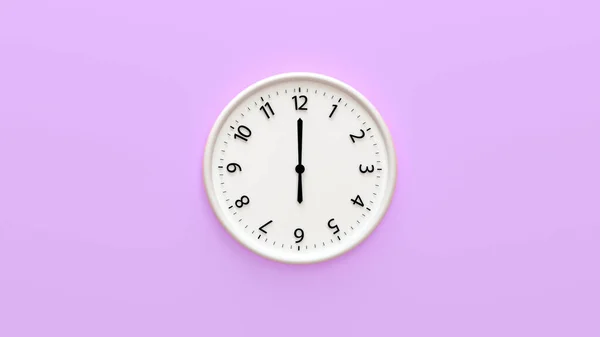 時間と色の背景に隔離された番号を持つ時計の顔の壁 時計顔の壁にかかっている スペースと中央の構成をコピーします 3Dレンダリング図 — ストック写真