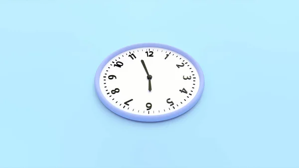 Biały Zegar Ścienny Różowym Niebieskim Tle Minimalna Koncepcja Renderowanie Białego — Zdjęcie stockowe