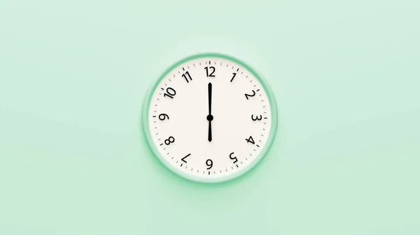 Horloge Blanche Sur Fond Couleur Pastel Horloge Murale Blanche Accrochée — Photo