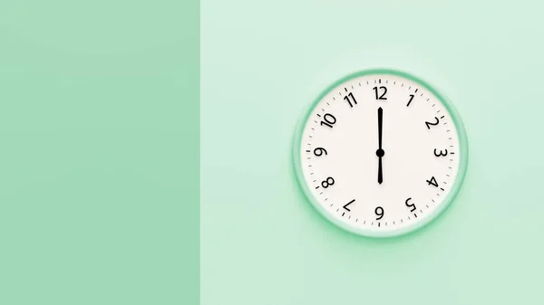 Vit Klocka Pastell Färg Bakgrund Vit Väggklocka Hängande Väggen Minimalistisk — Stockfoto