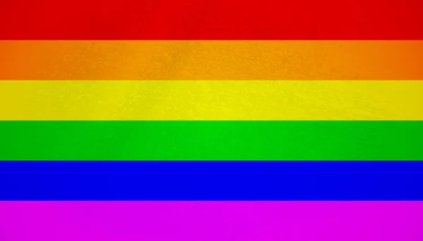 Pride Gay Flagga Grunge Vinka Vinden Närbild Hbtq Regnbågsbanderoll Blåser — Stockfoto