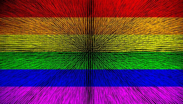 Abstrakt Pride Gay Flagga Grunge Mörk Bakgrund Regnbågsflagga Målad Tygbit — Stockfoto