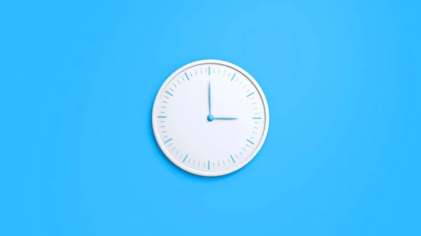 Relógio Parede Relógio Parede Branco Isolado Fundo Azul Relógio Branco — Fotografia de Stock